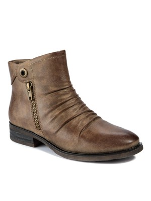 BARETRAPS Womens Brown Metal Zipper Anila Round Toe Block Heel Booties 5 M