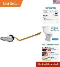 Chrome Finish Side Mount Toilet Handle Replacement Kit, Universal Toilet Tank...