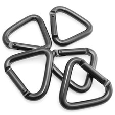5PCS Black Aluminum Alloy Triangle Keychain Snap Hook Carabiner Outdoor Camping