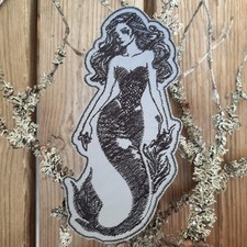 Mermaid reflective embroidered patch