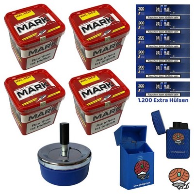 Mark Adams No.1/ Mark1 Volumentabak 4x 320g XXL Box, Pall Mall Xtra Hülsen +++
