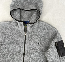 Polo Ralph Lauren Jacket Boys Size XL 18-20 Fleece Sherpa Full Zip Hooded Coat