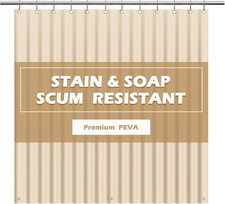 EHZNZIE Beige Shower Curtain Liner 72X72, PEVA Waterproof Bath Curtain, No Chemi