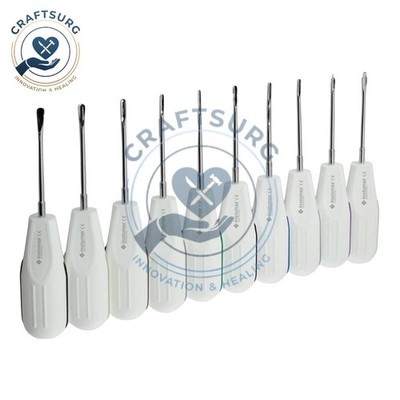 10 PCS White Dental Root Elevators Oral Surgery PDL Luxating Tooth loosening