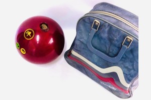 Vintage Faball Hammer Claw Bowling Ball with Retro Don Carter Wave Bag Bundle⁠