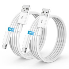 2Pack 6FT USB to C Cable for iPhone 17 16 15 Charger Cord, 6ft 6ft, White