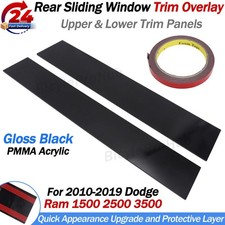 For 2010-19 Dodge Ram 1500 2500 3500 Rear Sliding Window Trim Panel Wtape Gloss For 2010-19 Dodge Ram 1500 2500 3500 Rear Sliding Window Trim Panel Wtape Gloss