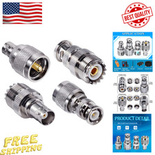 TUOLNK 4pcs PL259 SO239 to BNC Adapter Coax UHF Kit, silver