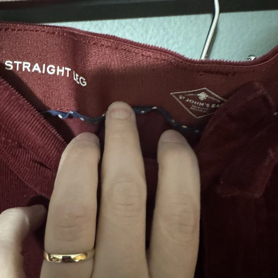 St. John's Bay Stretch Mid Rise Straight Leg Corduroy Pants Size 18 Burgundy - Image 2 of 4