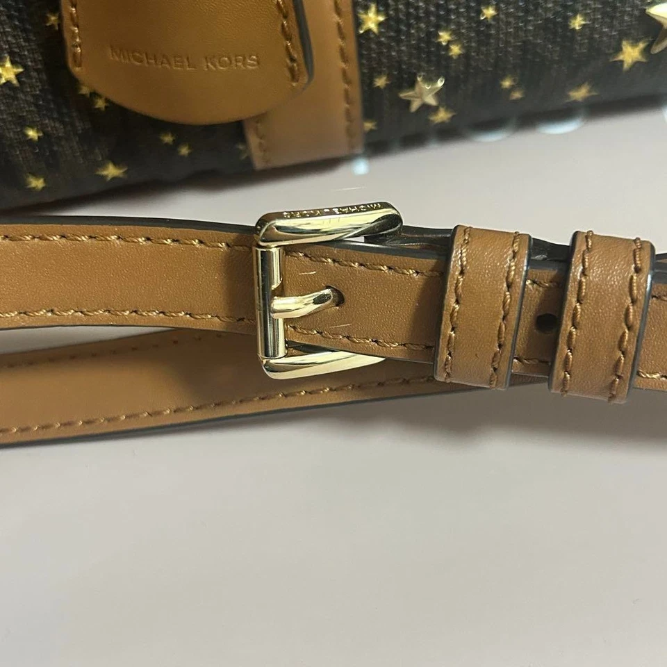 Michael Kors Nouveau Hamilton Small Satchel Bag - Brown Leather & Canvas Limited - Image 4 of 4