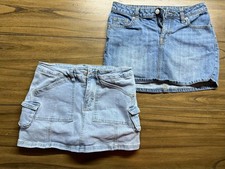 Lot of 2 Jean Denim Skirt 1X Skort 1X Size 0 Size 00 Girls Forever 21 WF