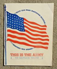 "THIS IS THE ARMY" October 26, 1942 THE MASTBAUM THEATRE Philadelphia, Pa.