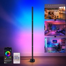 Corner Floor Lamp, RGB Corner Lamp with App and Remote Control, 16 Million Co...