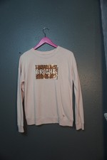 Abercrombie Kids Girls Light Pink Sequin Lightweight Sweatshirt Size 15/16