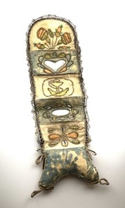 Antique 18th Century “Housewife” Silk Decorative Silk Fabric Sewing Tools Holder