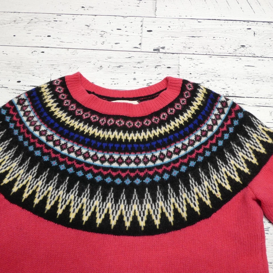 Suéter de lana de cordero Cambridge Dry Goods para mujer rosa mediano Fair Isle Foto 2 de 4
