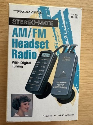 REALISTIC 12-171 Stereo Mate Digital AM/FM Headset Radio 1990 Tested!