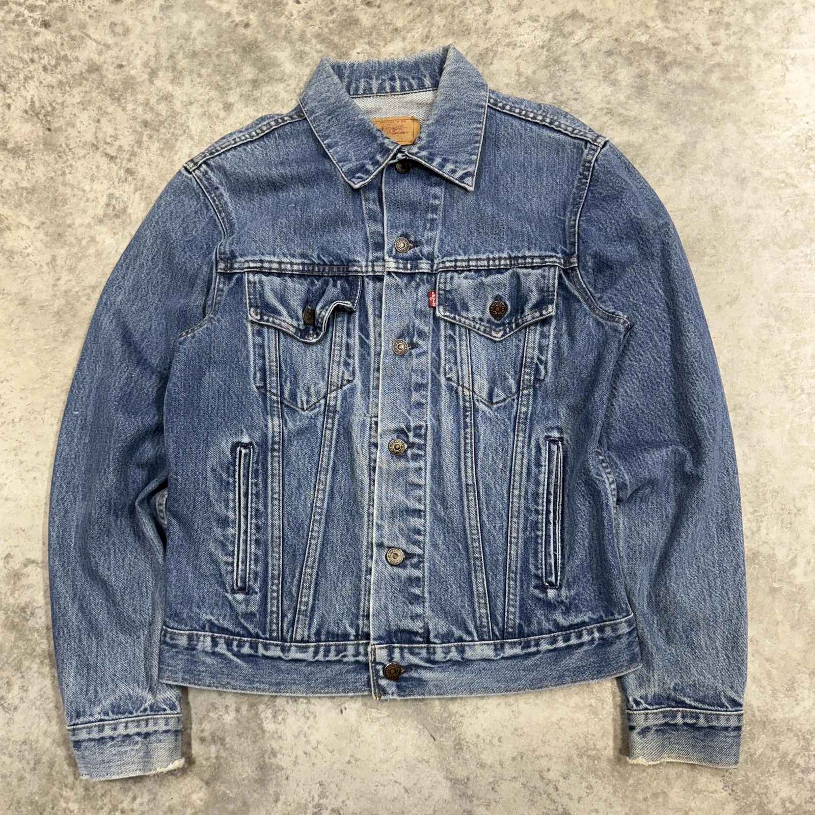Vintage Levis Denim Jacket Mens 40L Blue Jean Trucker Made USA 80s Type 71506