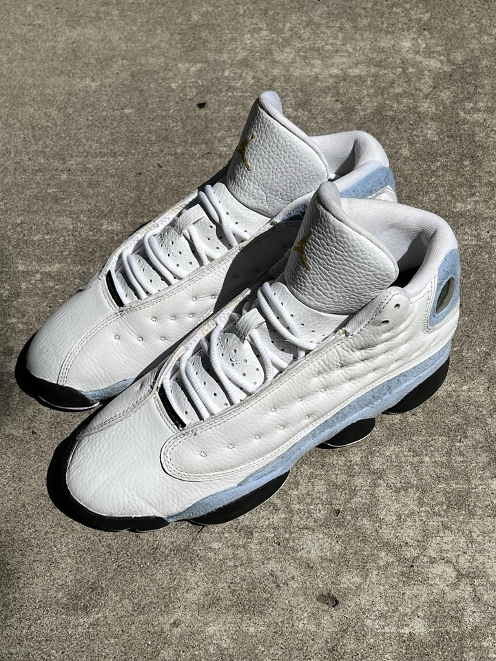 Sapato Air Jordan 13 retrô azul cinza GS masculino tamanho 7Y azul DJ3003-170 usado - Imagem 2 de 4
