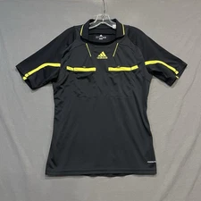 Adidas Soccer Referee Shirt Men’s Medium Black Chest Pockets Polo Jersey