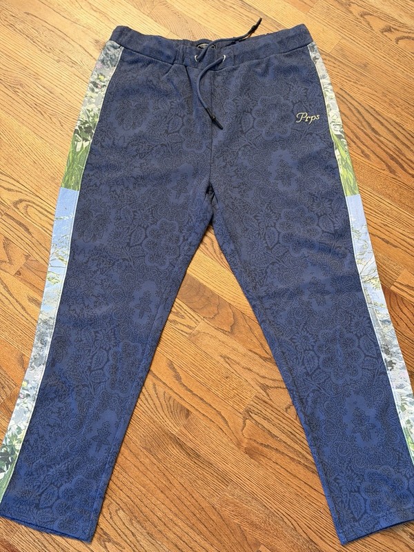 Men’s PRPS Sweat Pants-Paisley-Blue-XXL-New With Tags-Semi Loose Fit