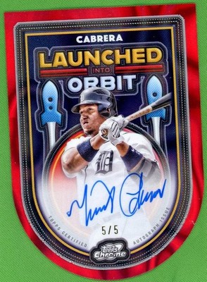 2025 Topps Chrome LIOA-MC Miguel Cabrera Launched Into Orbit 5/5 VG Auto