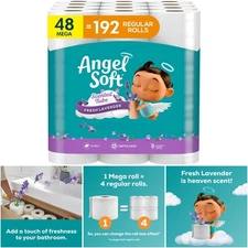 Lavender Scented Mega Rolls 48 x 2 Ply Soft Strong Toilet Paper