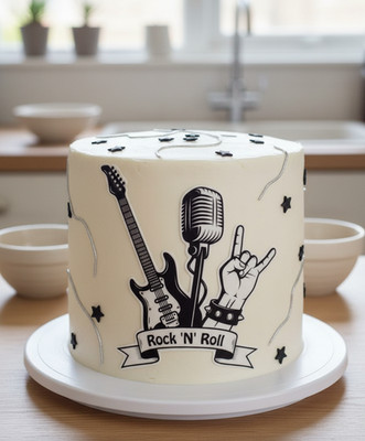 Essbar Musik Rocker Tortenaufleger Hard ROCK Gitarre Torte Zuckermasse Esspapier