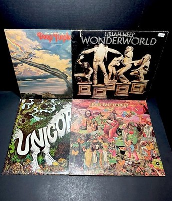 Four Record Lot Psychedelic Rock: Unicorn, Iron Butterfly, Deep Purple, Uriah...