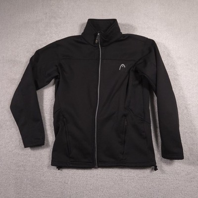 HEAD Softshell Jacket Mens Small Black Full Zip Zip Pockets Hiking Outdoor