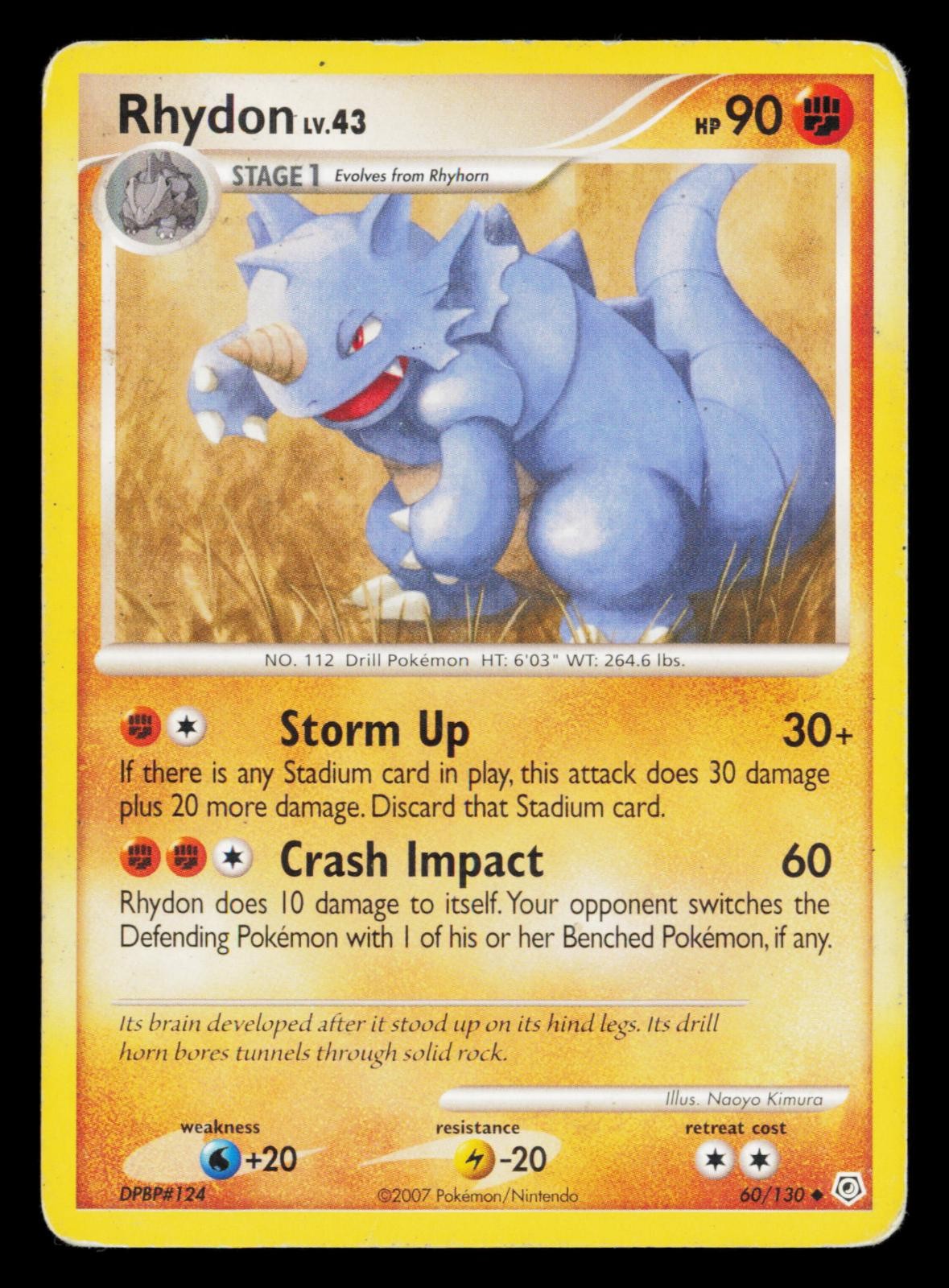Rhydon 60/130 Uncommon Diamond & Pearl Pokemon HP/DMG