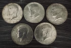 1966-1967 Kennedy Half Dollar 40% Silver 5 Coin Lot.