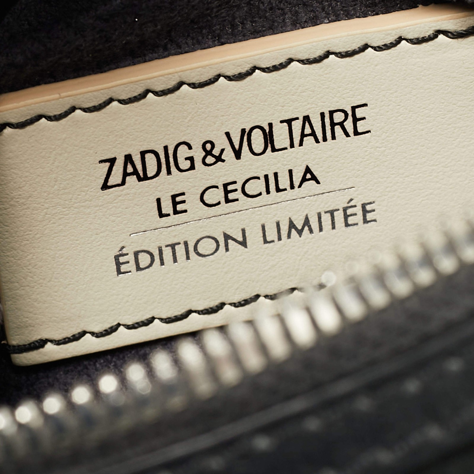 Zadig Voltaire Le Cecilia Strass XS Black Suede Bag image 9