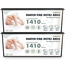 Diaper Pail Refill Bags - Compatible with Genie Easy Roll Signature  Platinu...