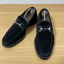 Scarpe mocassini Gucci Horsebit EU 41 US 7,5 scamosciate nere autentiche