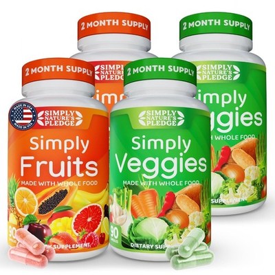 Simply Nature's Pledge - Packed with 42 Different Fruits & Vegetables - 2-Mon...