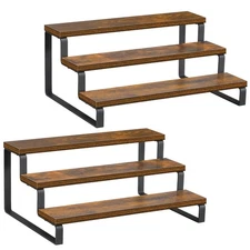 3-Tier Spice Rack, 13.8 Inch Wood Countertop Spice Storage Holder, Kitchen Pa...