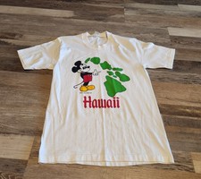 Vintage 70s Walt Disney Mickey Mouse T Shirt Rare Medium Hawaii Waikiki
