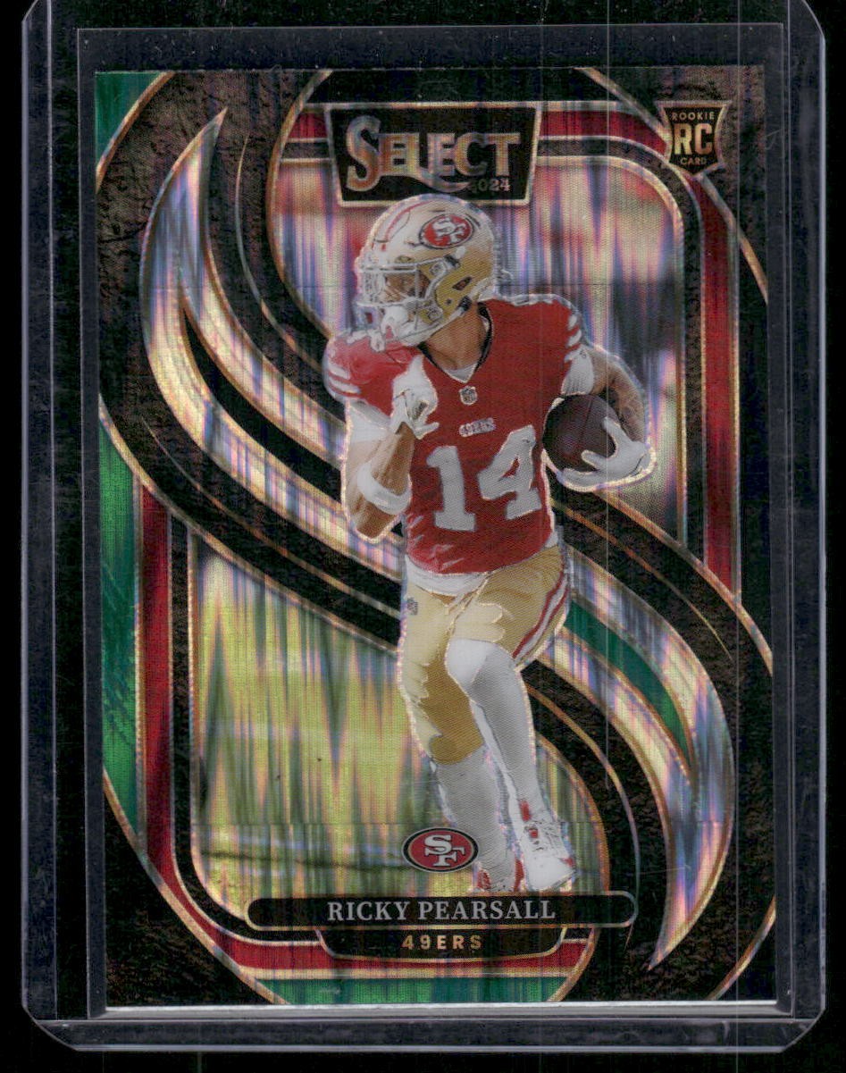 2024 Panini Select #173 Ricky Pearsall Green & Red Prizm Shock (RC) 49ers