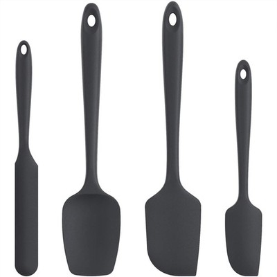 U-Taste Silicone Spatula Set with 600 Degrees Fahrenheit Heat Resistant Black