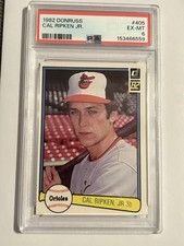 1982 Donruss Cal Ripken #405 (RC) PSA 6 Hall Of Fame Rookie Card Orioles EX-MT. rookie card picture