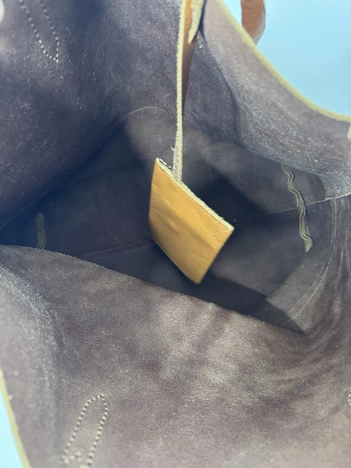 J. Crew коричневый кожаный сумка с короткими ручками сумочка - Изображение 4 из 4