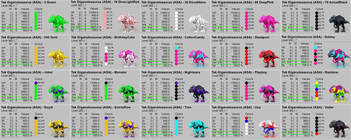 TEK GIGANOTOSAURUS TOP STATS TEK GIGA 1600 MELEE Ark Survival