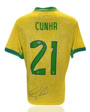 MATHEUS CUNHA SIGNED BRAZIL 2024/25 HOME SHIRT (ACG CERT AG17795)