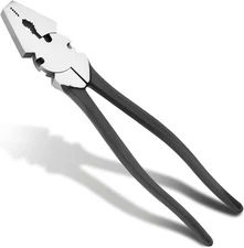 10'' Button Fence Pliers for Bending Cutting and Gripping Flat Nose Wire... 