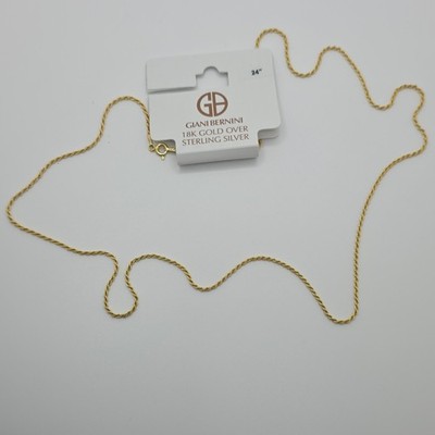 Giani Bernini 18K Gold über Sterlingsilber Seil Kette Halskette 24 Zoll