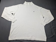 Vintage Polo Ralph Lauren Shirt Mens XL White Turtleneck Long Sleeve Made USA