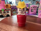 Vintage WHOOPS  Fisher Price Little People Red Cowboy White Scarf  Whoops Rare