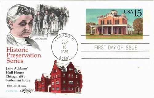 Dr Jim Stamps 15c Jane Addams Hull House First Day Issue Artmaster Cachet Card