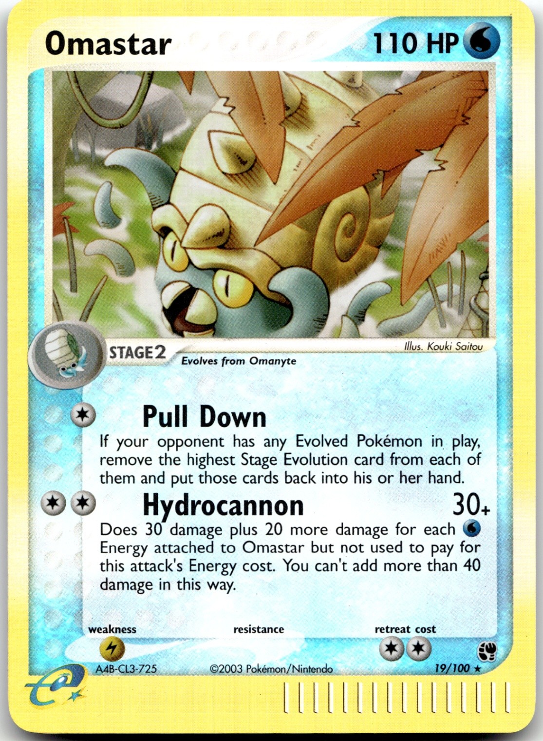 Omastar 19/100 Reverse Holo Sandstorm Pokemon Card NM
